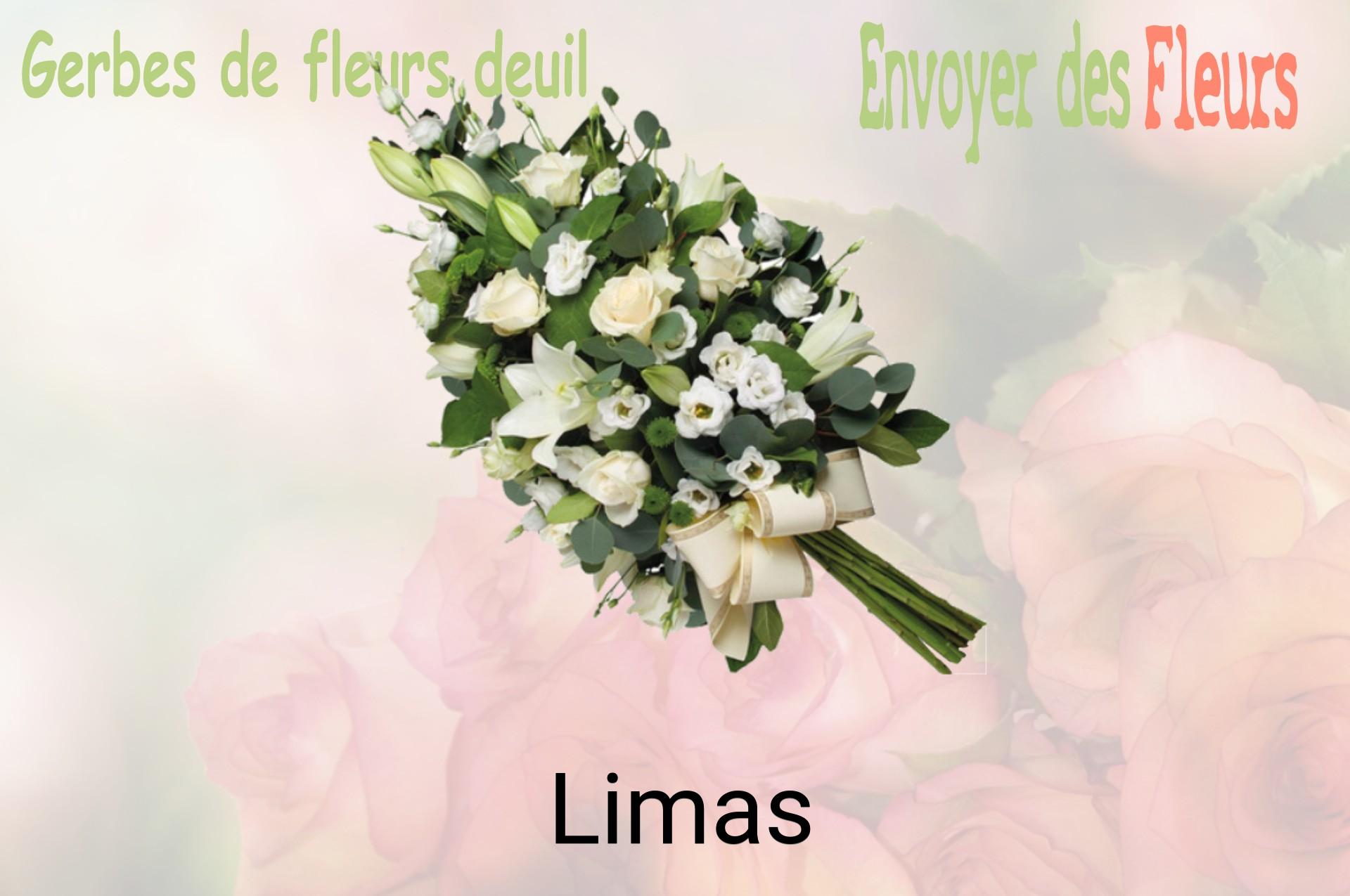 Gerbe de fleurs de deuil livrée à Limas